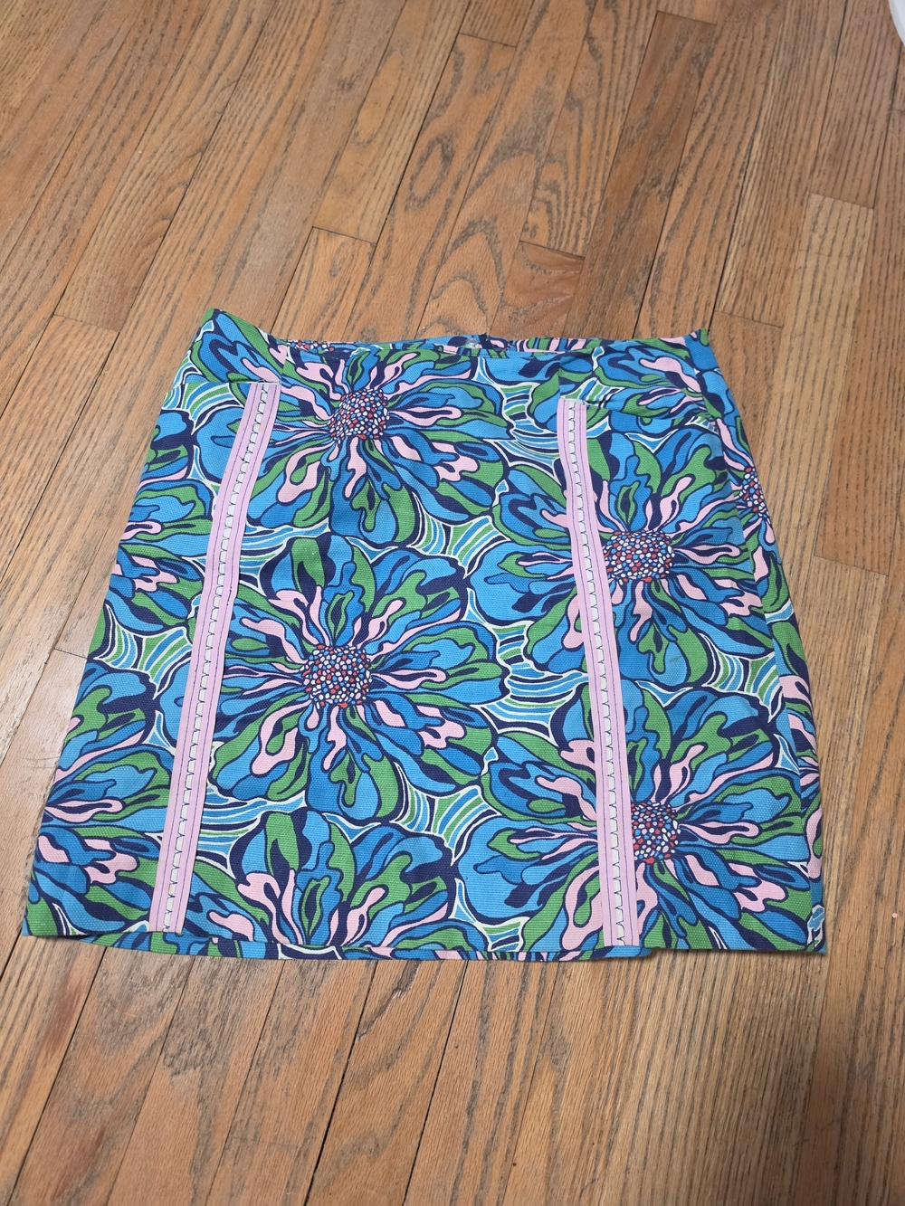 Lilly Pulitzer Blue & Pink Floral Mini Skirt